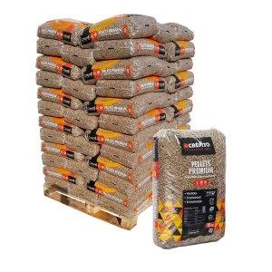 Palette de granulés de bois Crépito Premium, 72 sacs de 15 kg