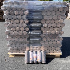Bûches de bois densifiées Crépito, palette de 140 packs de 5 bûches